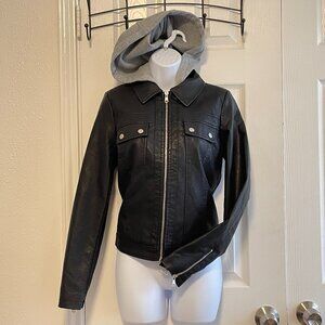 faux leather jacket black
